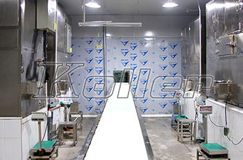 4sets of 3tons cube ice machine and cold room in Guangzhou, China