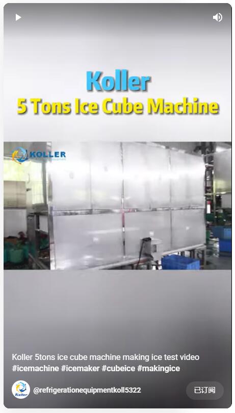 Koller 5tons ice cube machine making ice test video