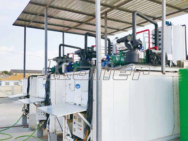 Seawater flake ice machine in Angola