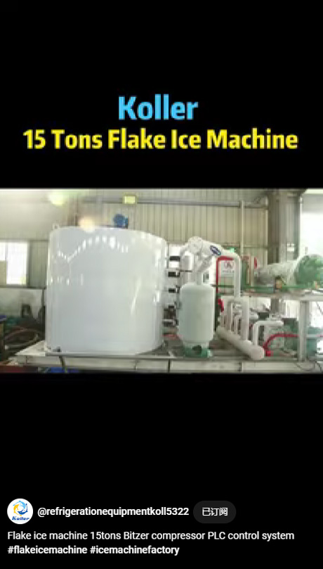 Flake ice machine 15tons Bitzer compressor PLC control system