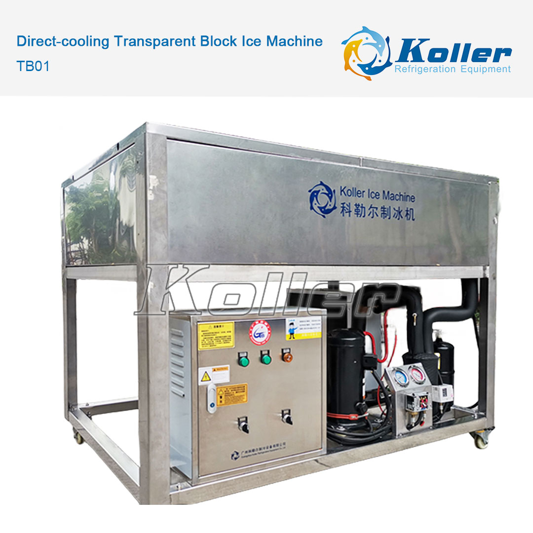 DIRECT-COOLING TRANSPARENT BLOCK ICE MACHINE TB01 (100KG PER DAY)